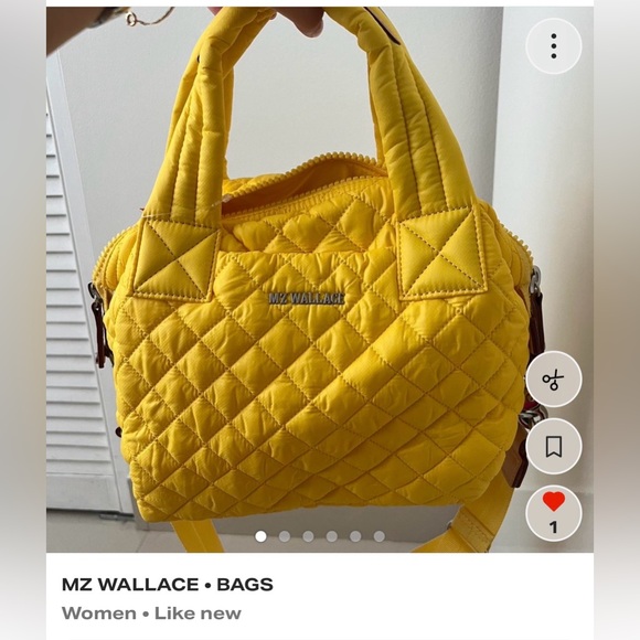MZ Wallace Yellow Quilted Small Deluxe Sutton Women's Crossbody Bag - Picture 2 of 11